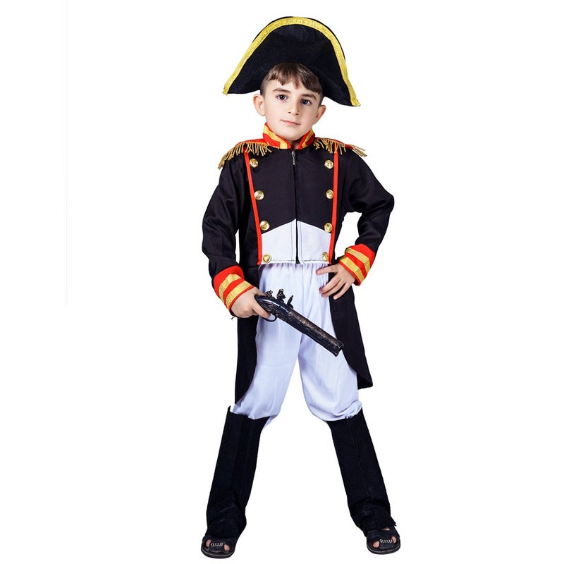 KalcyKizz Boy's Napoleon Costume Navy Red yellow (7-9Y) - Image 1